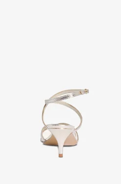 Absatz-Sandalen aus Craquelé-Metallic-Leder Aries 60