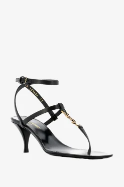 Absatzsandalen aus Leder mit quadratischer Spitze Cassandra 60