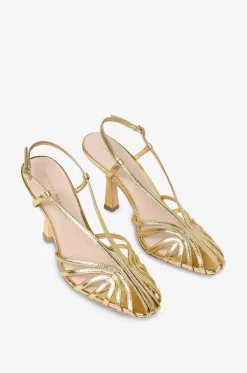 Absatzsandalen aus Metallic-Leder Alexandra 90
