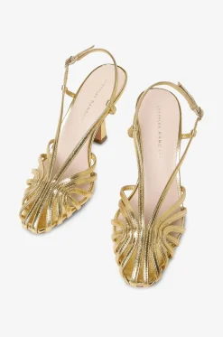 Absatzsandalen aus Metallic-Leder Alexandra 90