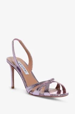 Absatz-Sandalen aus Metallic-Leder in Eidechsenoptik Tati 85