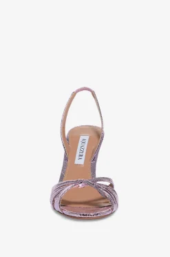 Absatz-Sandalen aus Metallic-Leder in Eidechsenoptik Tati 85