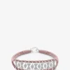 Armband aus Baumwolle und Silber mit Moissanit Buzios Nude