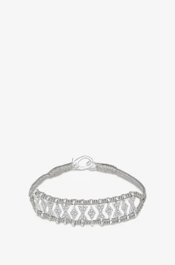 Armband aus Lurex und Silber mit Moissanit Buzios Gris