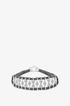 Armband aus Lurex und Silber mit Moissanit Buzios Gun
