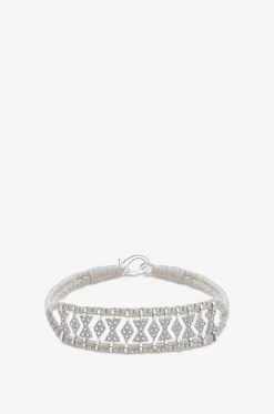 Armband aus Lurex und Silber mit Moissanit Buzios Vanille