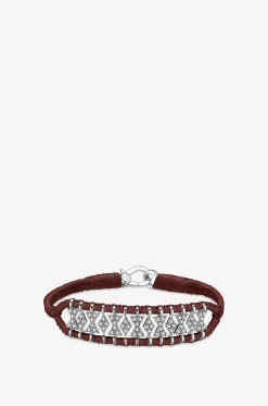 Armband aus Lurex und Silber mit Moissanit Buzios Choco