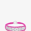 Armband aus Lurex und Silber mit Moissanit Buzios Neon Pink