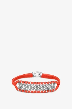 Armband aus Lurex und Silber mit Moissanit Buzios Neon Flash