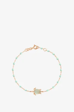 Armband aus Roségold Tortue Jade - 17 cm