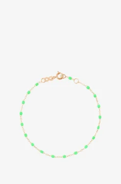Armband aus Roségold und Harz Classique Gigi Vert Fluo