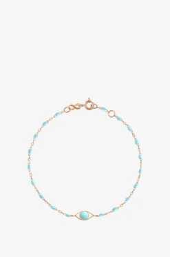 Armband aus Roségold und Harz Classique Gigi Eye Turquoise