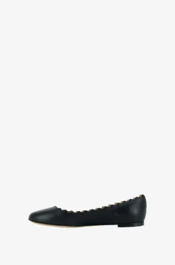 Ballerinas aus Leder mit Muschelsaum Lauren