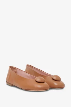 Ballerinas mit runder Spitze aus Nappaleder Cabochon