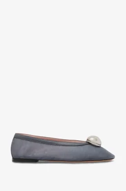 Ballerinas mit runder Spitze aus Mesh Cabochon