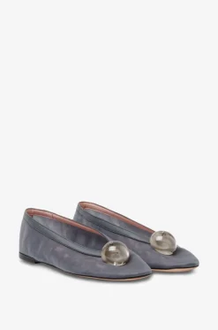 Ballerinas mit runder Spitze aus Mesh Cabochon