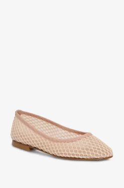 Ballerinas mit runder Spitze aus transparentem Mesh Rete