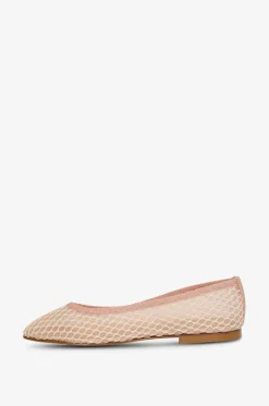Ballerinas mit runder Spitze aus transparentem Mesh Rete