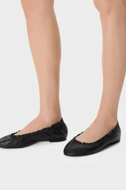Ballerinas mit runder Spitze aus Leder Flora