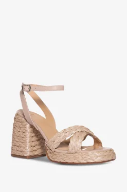 Bast-Flecht-Sandalen mit Absatz Valeriette