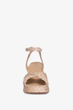 Bast-Flecht-Sandalen mit Absatz Valeriette