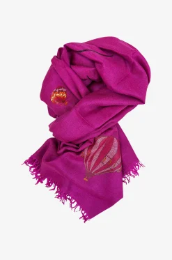 Bestickter Kaschmirschal Minimal Embroidery FREEDOM