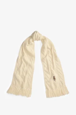 Bestickter Zopfstrick-Schal Polo Bear