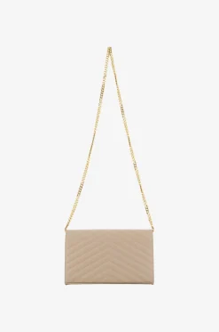 Brieftasche mit Kettengurt aus gestepptem Leder Cassandre