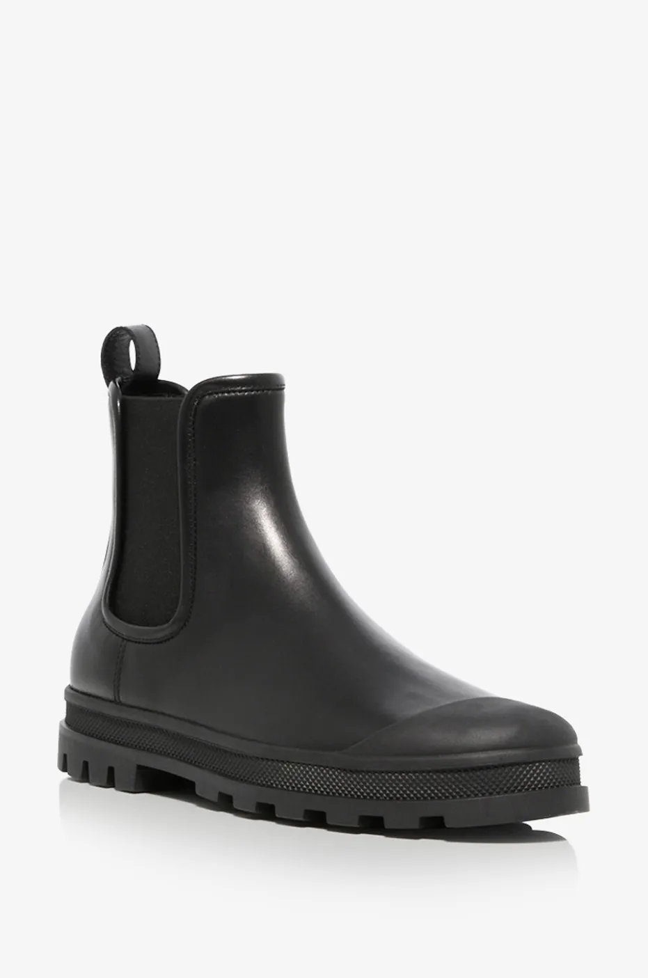 Chelsea-Stiefeletten aus Glattleder mit Gummikappen