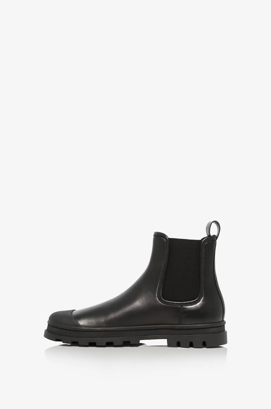 Chelsea-Stiefeletten aus Glattleder mit Gummikappen