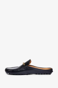 Clogs aus gebürstetem Leder mit Stäbchen Gommino