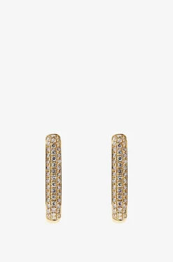 Creolen aus Gelbgold und Diamanten Oval Hoop