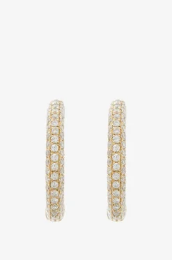 Creolen aus Gelbgold und Diamanten Pavé Hoop