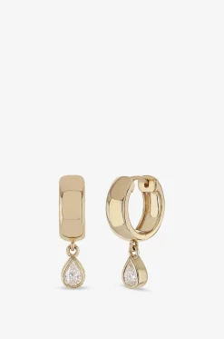Creolen aus Gelbgold und Diamant Pear Everyday Drop
