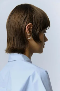 Creolen aus vergoldetem Silber mit Perlen Trio Pearl Hoops