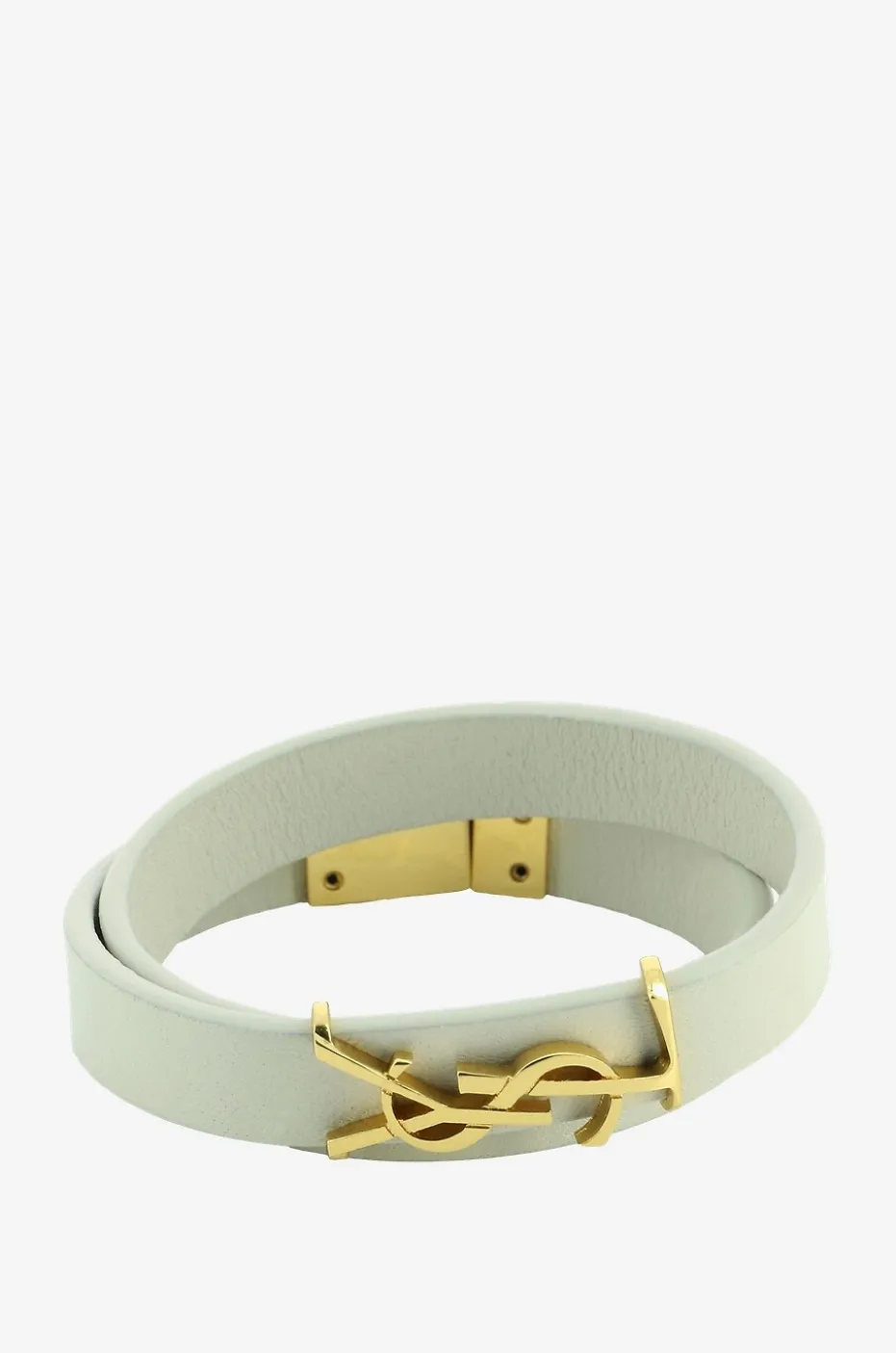 Dopplearmband aus Leder und goldenem Metall mit Monogramm Opyum