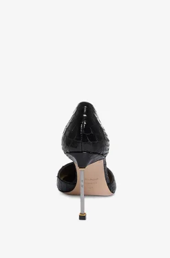 D'Orsay-Pumps aus glänzendem Leder in Python-Optik 85