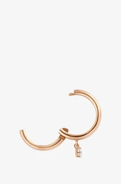 Einzelne Creole aus Roségold und Diamant Stardust