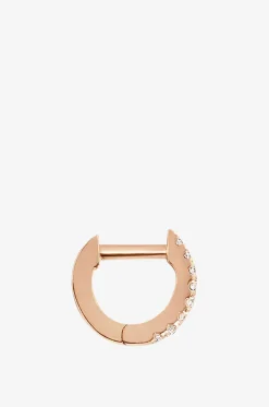 Einzelne Roségold- und Diamantcreole Mini Piercing Officiel XXS