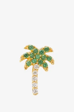 Einzelner Gelbgold-Ohrstecker Rocky's Diamond & Garnet Palm Tree