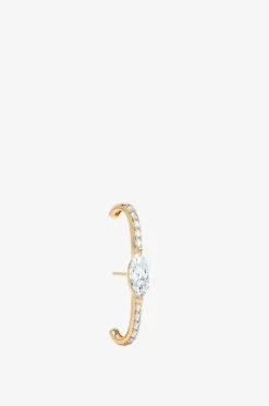 Einzelner Gelbgold-Ohrstecker mit Diamanten Allday Diamond Ear Cuffs Marquise