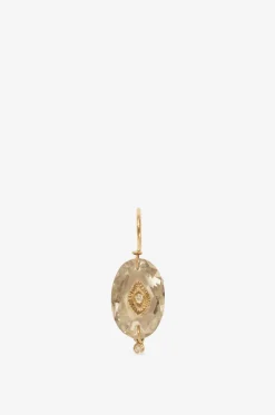 Einzelner Ohrhänger aus grünem Amethyst und Diamant Souad