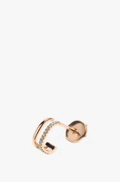 Einzelner Ohrring aus Roségold und Diamanten Charlie Double