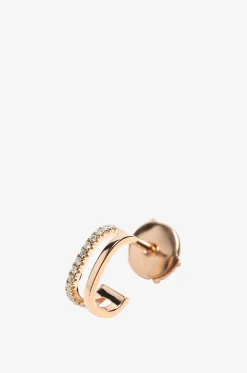 Einzelner Ohrring aus Roségold und Diamanten Charlie Double