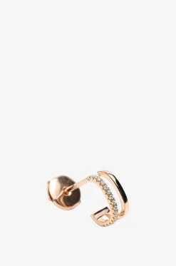 Einzelner Ohrring aus Roségold und Diamanten Charlie Double