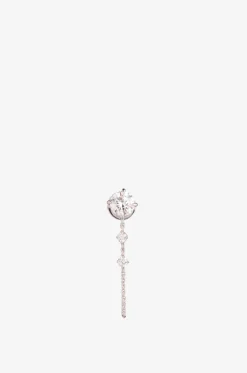 Einzelner Weissgold- und Diamantohrstecker The Round Brilliant Chain Stud