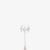 Einzelner Weissgold- und Diamantohrstecker Triple Marquise Stud With Chain