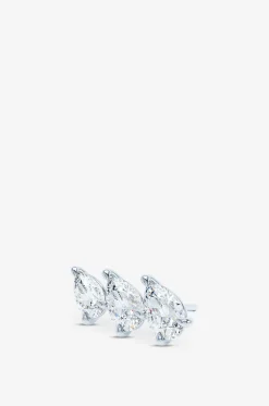 Einzelner Weissgold-Ohrstecker mit Diamanten The Triple Pear