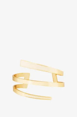 Emaillierte goldene Mini-Manschette Tara Blanc Sable