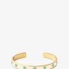 Emaillierter Armreif mit Kristallen Gem - 7 mm - Bleu Turquoise